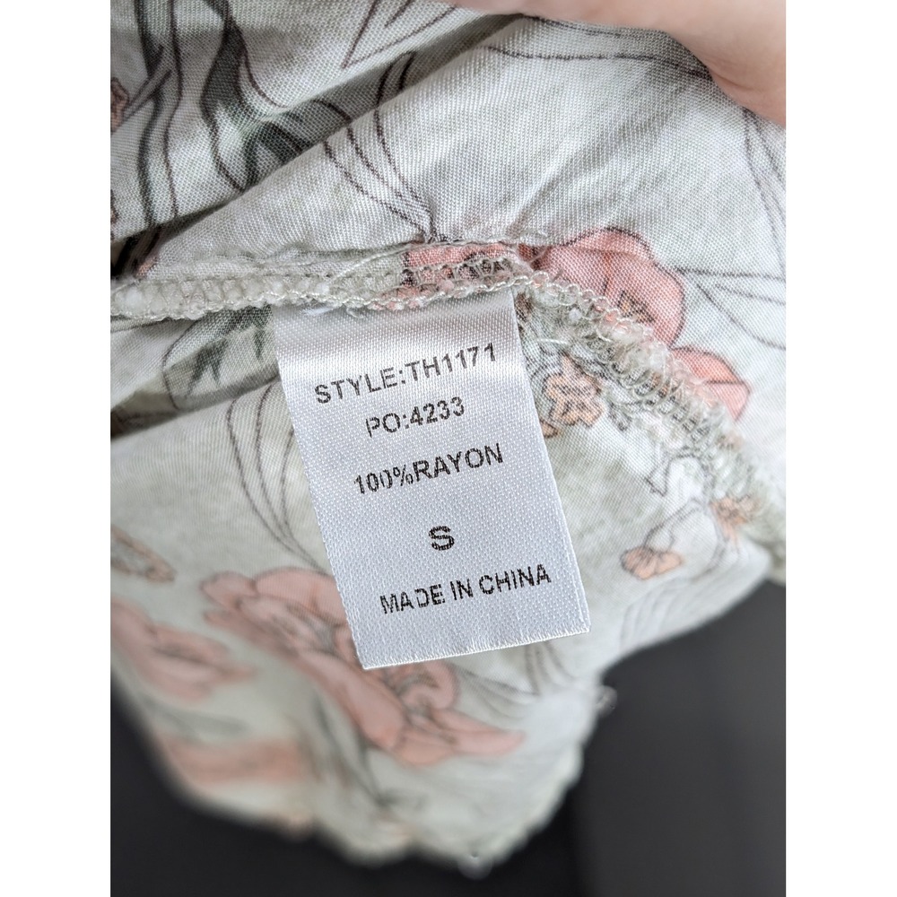 Romantic Floral Puff Sleeve Maxi Peasant Dress Size S Fairy Cottagecore Coquette - Picture 6 of 9